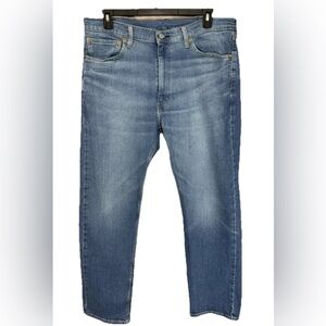 Levis 505 Jeans Mens 38x32 Blue Regular Straight Leg Denim Stretch Medium Wash